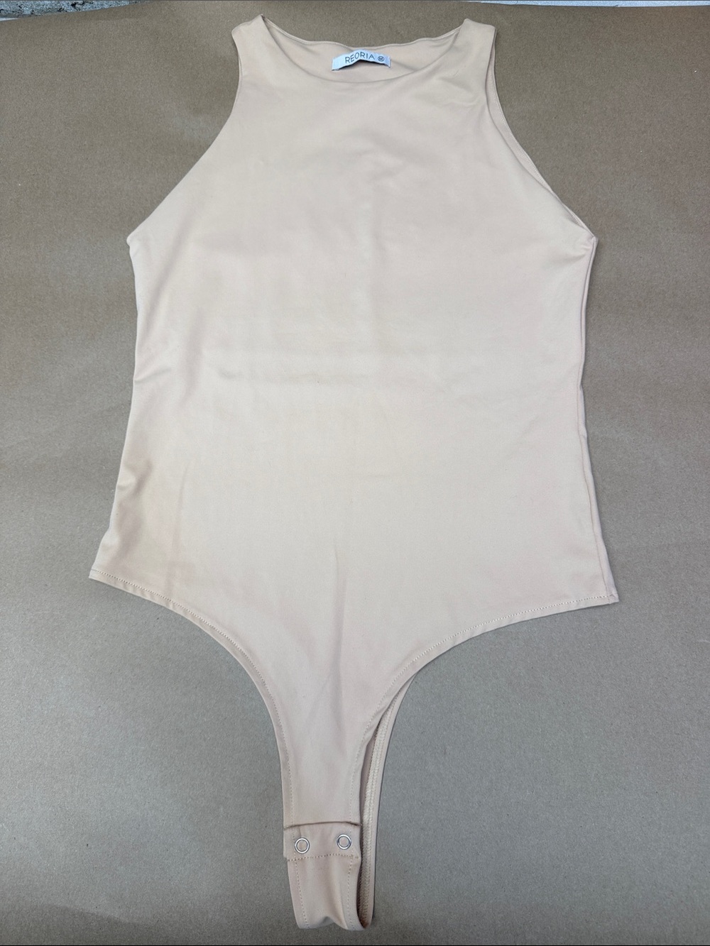 ReoRia Cream High-Neck Sleeveless Bodysuit